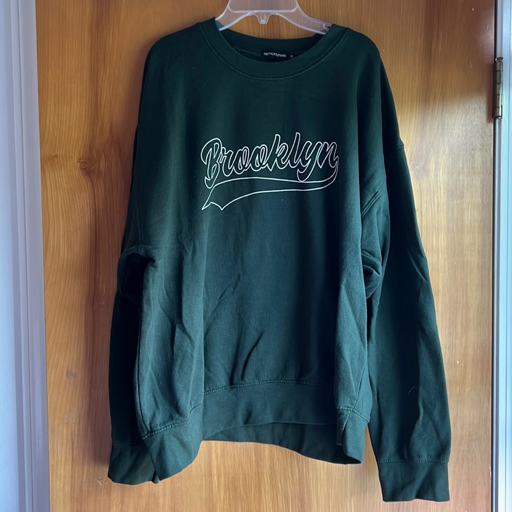 Brooklyn Emerald Green Oversized Crewneck Sweatshirt